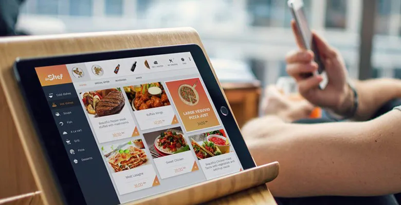 Cardápio digital em tablet para restaurantes